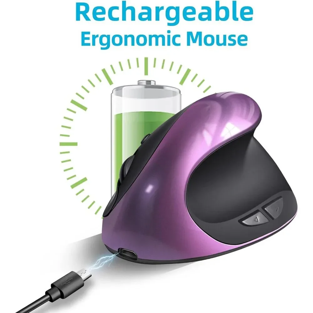 Woddlffy Ergonomic Mouse Wireless,Rechargeable Vertical Mouse Right Handed mouse